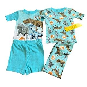 Jurassic World Toddler Boy 4 Piece Pajamas Set Size 4T New